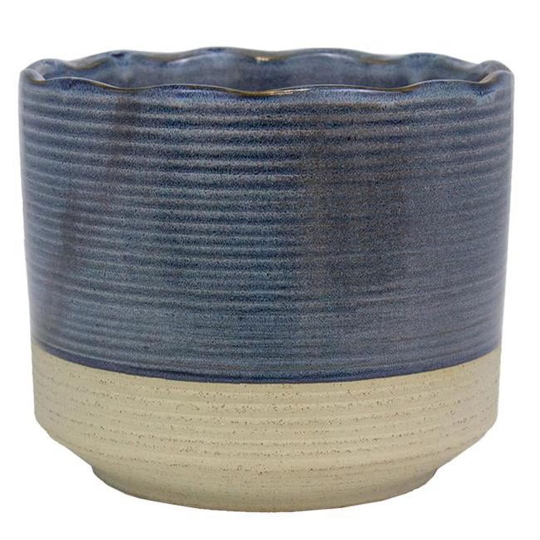 Trendspot Shore 6 in. Dia. Ceramic Planter Blue-Case of: 22, One Size