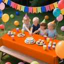 2 x 20 Pack Disposable Plastic Tablecloth Rectangle, 54 X 108 Inch Premium Plastic Table Cover for Parties, Picnic, Camping, Birthday, Weeding (Orange, 54" X 108" Rectangle)