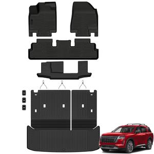 AUXKO Floor Mats for Nissan Pathfinder 2022-2026 2027 8-Seater Accessories