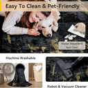 RELEANY Washable Area Rugs 5'x7' Non-Slip Modern Abstract Soft for Living Room Entryway Bedroom Nursery, Print Pattern, Dark Black Gold