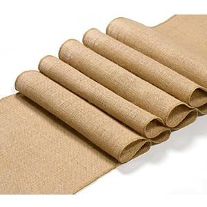 Aokbean Natural Burlap Table Runner, 6 Pack Rustic Farmhouse Fall Tablecloth 12x42 Inches Long Burlap Roll, Vintage Fabric Jute Placemats for Wedding Thanksgiving Party Centerpieces Dining Table Decor