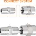 GASHER 4PCS 304 Stainless Steel Pipe Fitting, Hex Nipple Hex Coupling, 1/4" x 1/4" NPT Male Thread Pipe, 1/4Inch x 1/4Inch NPT Female Thread Pipe