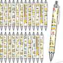 School Bus Ballpoint Pens - 24 Pcs Driver Appreciation Gifts Set Work Motivational Supplies Retractable Black Ink Ball Point Pen Fine Favors for Driver Teacher Students Office Essentials