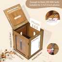 OurWarm Wooden Wedding Card Box with Picture Frame, Large Gift Card Box for Wedding Reception, Rotatable Envelope Money Card Box for Party Graduation Birthday Baby Shower Wedding Decorations