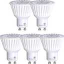 Bioluz LED 5 Pack LED Bulbs Commercial Grade GU10 LED Light Bulb Dimmable 3000K, 50W Halogen Replacement, LED Lights for Bedroom & Home Decor, 120V UL Listed Light Bulbs (Pack of 5)