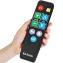 EZclicker Big Button Universal TV Remote for Seniors, Simple Easy to Use, Dementia Products for Elderly, Works with Major TV Brands, NOT for Streaming (2xAAA Batteries Not Included) (Black)