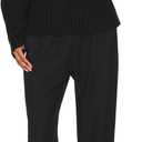 Aigeman Women Oversized Crewneck Chunky Knit Sweater Drapped Shoulder Long Sleeves Fall Pullover Sweaters Top Trendy Outfits (Black, S)