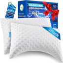 Side Sleeper Pillows for Neck & Shoulder Comfort - Ergonomic Curved Crescent Design, Adjustable Shredded Memory Foam, Cooling & Soft Cover, Extra Fill Included, King Size Pillows Set of 2