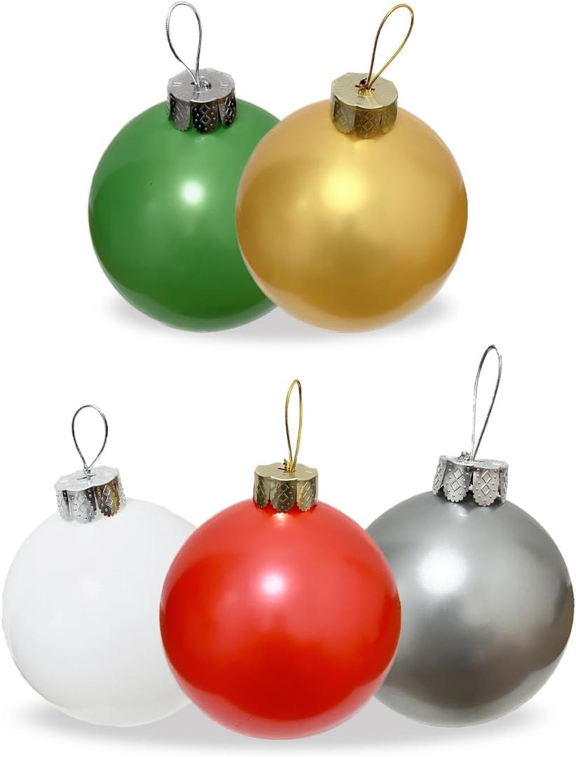 Inflatable Christmas Ornaments,(9'' 10 pcs) Large Inflatable Christmas Balls,Christmas Indoor and Outdoor Decor Balls,Holiday Decorations Yard Tree Decoration