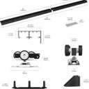 Sdstone Heavy Duty Bypass Door Hardware 72"/6FT,Aluminum Sliding Closet Door Track Hardware for Cabinet Closet, Pocket Door Track Rail Set for 2 Door System,Smoothly and Quietly,Black