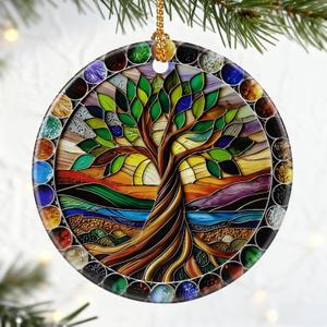5 x Tree of Life Ornament, Christmas Ornaments, Holiday Ornament, Christmas Tree Decorations, Tree of Life Gifts, Housewarming Gifts, Gift Exchange & Gift Idea, Giftbox Included