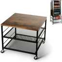 Mini Fridge Stand with Storage, Fridge Cabinet, Heavy Duty Refrigerator Stand Beverage, Dorm Fridge Cart, Microwave Stand, Nightstand, Kitchen Storage Organizer, End Table, Record Player Stand