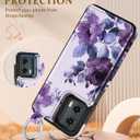 Shorogyt for Moto G 5G 2024 Wallet Case with Card Holder - Designer Purple Flower Pattern Kickstand Magnetic Clasp Back Flip Folio Leather Phone Cases for Women Men Girls for Moto G 5G 2024