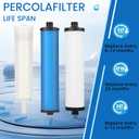 335 RO System Replacement Water Filter, Replacement Filter Set With Membrane for Microline 335 Reverse Osmosis System, Sediment, Carbon Cartridge, Inline GAC Post Filter