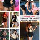 Avidlove Mini Skirt for Women Sexy Solid Ruffle Trim Lingerie Skirt Short High Waist Two Layer Hem Skirt (Black, XXL)