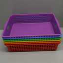 QRRICA 6 Pack Plastic Classroom Storage Baskets, Paper Trays for Classroom Organization & Turn in Trays for Teachers, Students, Desk Organizer Bin 13.8x10.6x3.1 Inch (Rainbow)