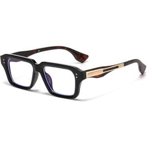 AIEYEZO Fashion Square Blue Light Glasses for Men Women Retro Thick Frame Blue Light Blocking Computer Glasses