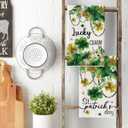 Artoid Mode Necklace Clover Shamrock St.Patrick's Day Kitchen Dish Towels, 18x26 Inch Farmhouse Holiday Spring Decoration Cleaning Set of 2