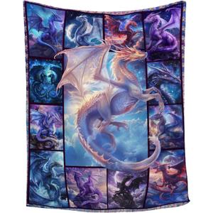Dragon Blanket for Dragon Lovers - Super Soft Flannel Throw Blanket for Boys, Adults & Teens - Plush, Warm & Cozy - Perfect for Sofa, Couch, Bed & Home Decor - All Seasons - 50"x60" for Throw/Travel