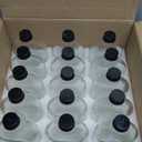 Tebery 15 Pack Glass Flask Liquor Bottle with Black Caps, 12OZ Drink Bottles for Beer Milk Beverage Perfume Oil Sauce Whiskey Soda Liquid