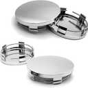 4 PCS Car Wheel Center Caps, 2" x 1.9" x 0.6" Snap-On Wheel Hub Center Caps, Vehicle Rim Hub Cap Replacement Accessories, Universal for Most Cars (Silver)