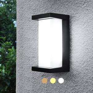 Sytmhoe Modern Outdoor Wall Lights,24W-LED Exterior Wall Sconce Light Fixtures,3-Color-Changeable Wall Mounted Lamps,Matte Black Porch&Patio Light,IP65 Waterproof for Hallway Stairs Gardens (3CCT-Concave-1Pcs)