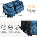 120L 3 Wheel Tactical Rolling Duffle Bag, Heavy Duty Military Deployment Luggage, 900D Waterproof Duffel for Camping Travel Outdoor Sports, Large