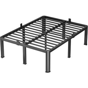 18 Inch Queen Heavy Duty 3500 lbs Bed Frame with Round-Corner Legs & Anti-Squeak Design  Quick Assembly Metal Platform, No Box Spring Needed