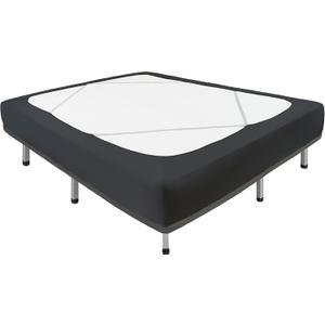 Biscaynebay Decorative Box Spring Cover Queen Size, Black Luxurious Jersey Knitting Stretchy Wrap Around 4 Sides Bed Skirt for Home/Hotels, Easy Fit Wrinkle Free Machine Washable