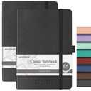 quipreco 2Pack Hardcover Lined Journal Notebook, A5 192 Pages 100Gsm Paper College ruled for School,Work,Travel,and Daily Planning5.7''*8.3'',Black