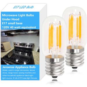 Microwave Light Bulbs Under Hood 8206232a Whirlpool Microwave Light Bulb Appliance Bulb 125v 40w 4W E17 LED Bulb 400 Lumen 5000K Daylight CRI90, 2 Pack