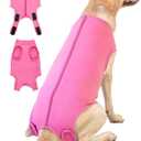Dog Surgery Recovery Suit - After Spay, Abdominal Wounds Post Surgical Recovery, Anti Licking Breathable Dog Onesies for Small, Medium & Large Pet, Alternative Bandages Cone E-Collar (3XL (Back length: 25.6"))
