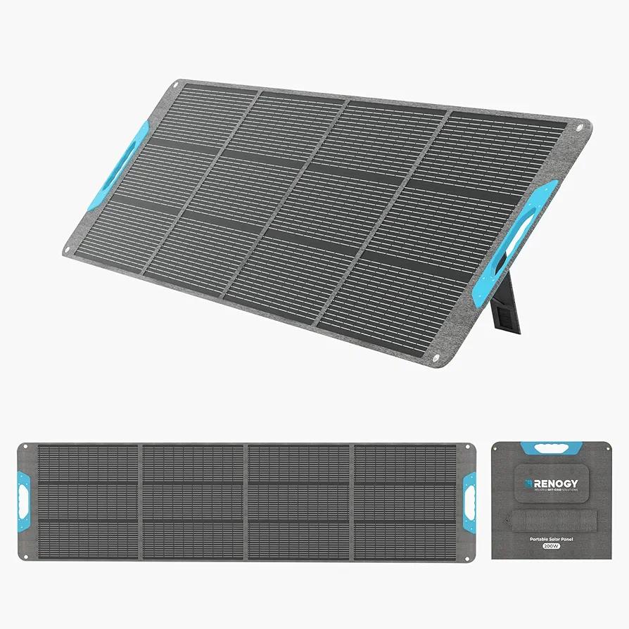 Renogy 200W Portable Foldable Solar Panel, E.Flex-CORE 200, High-Efficiency Solar Charger for RV, Boat, Camping, Off-Grid Power Station & Solar Generator