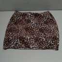 WDIRARA Women's Leopard Print High Waisted Mesh Mini Skirt Bodycon Stretchy Sexy Y2k Short Skirts, L