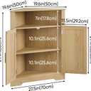 Bathroom Storage Cabinet,Fluted Corner Cabinet with Adjustable Shelves, Wooden Corner Shelf Organizer for Bathroom, Living Room, Kitchen, Bedroom