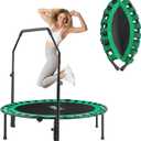 AOTOB 48” Fitness Trampoline for Adult, Max Load 450 LBS Foldable Mini Trampoline with Durable Bungees, Small Rebounder Exercise Trampoline for Workout for Quiet and Safely Cushioned Bounce