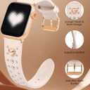 Wearlizer Leather Band Compatible with Apple Watch Bands Women 42/46/38/40/41/44/45/49mm, Dressy Fancy Designer Pretty Heart Charms Studded Strap for iWatch Series 11 10 9 8 7 6 5 4 SE/Ultra 3 2 1