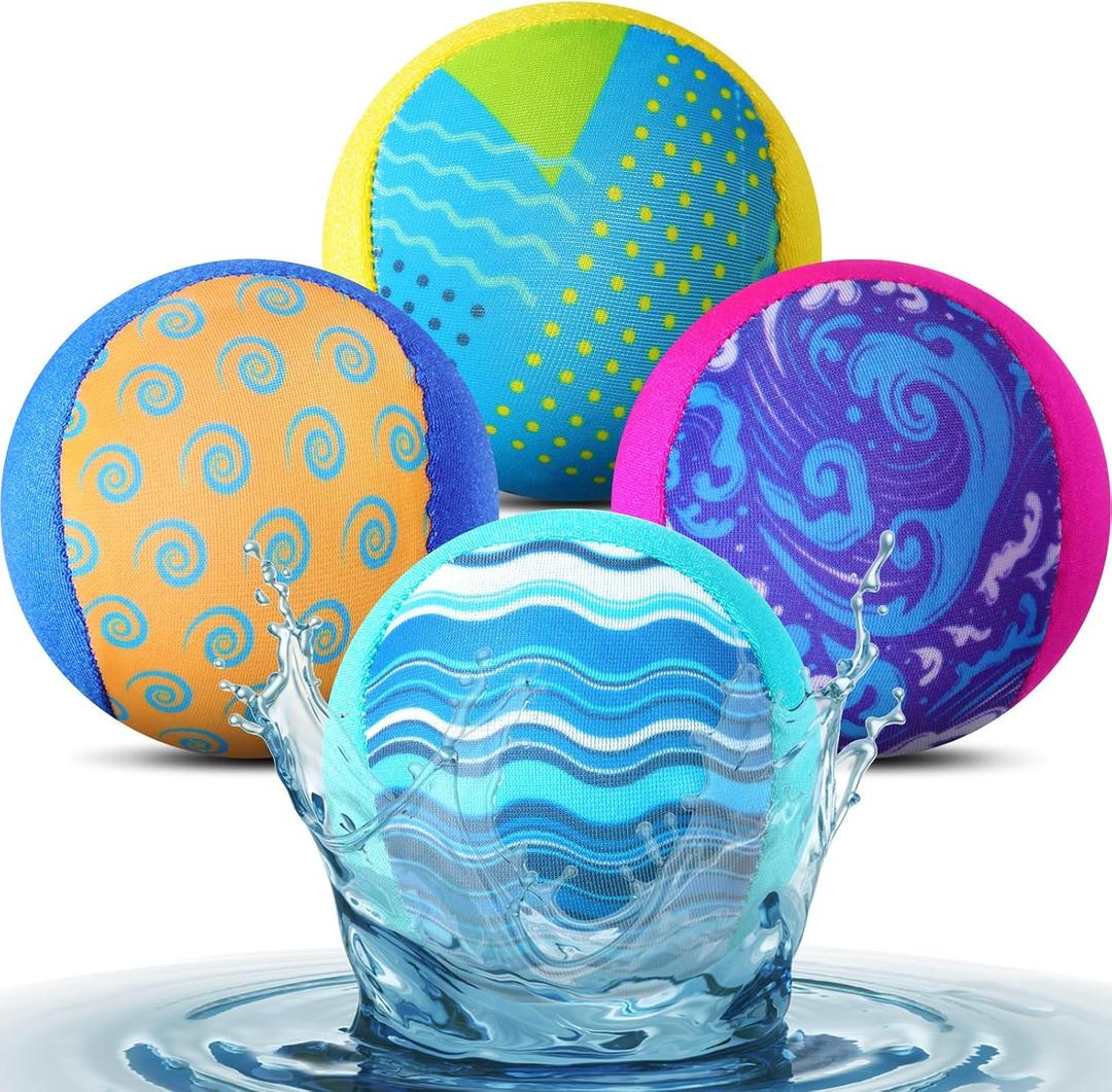 Realspring Water Skipping Ball for Children Water Grip Bouncing Ball Summer Beach Pool Toy for Adult Fun Swimming Pool Games Party Lake River Favors, 2.36 inches in diameter