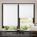 AOSKY Blackout Roller Shades Cordless Blinds for Windows, Free-Stop Shades with Valance, Thermal Insulated Fabric, UV Protection, Natural Woven Blinds for Home and Office (31" W x 72" H, White)