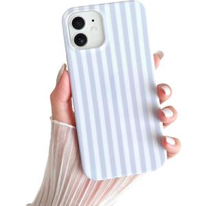 Yeddabox for iPhone 11 Case Cute Striped Phone Case Soft TPU Slim Shockproof Phone Cover for Women Girls, Blue and White