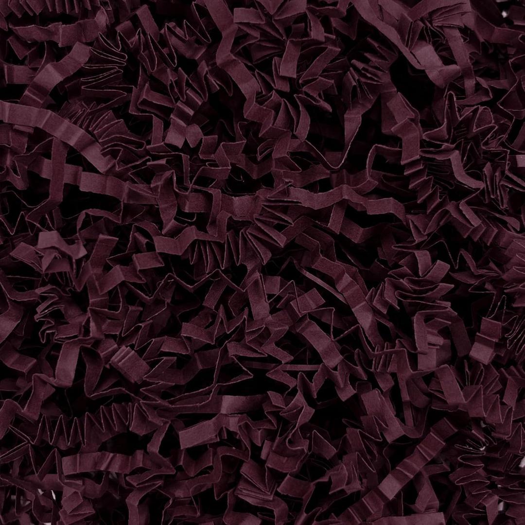 Tisspoms 1LB Burgundy Crinkle Cut Paper Shred Filler, Paper Shreds for Basket Fillers, Birthday, Gift Wrapping, Anniversary, Wedding, Halloween, Thanksgiving, Christmas Gift Decor Party Filler