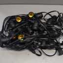 Novelty Lights 37.5 Feet Heavy Duty Light String with 25 in-Line E26 Sockets, Black Wire PVC Commercial Grade Stringer, 18" Spacing, End-to-End Connectable, No Bulbs