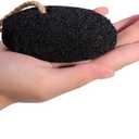 2-Pack Natural Lava Pumice Stone for Feet & Hands Callus & Corn Remover for Cracked Heels, Hard Dry Skin Exfoliator, Volcanic Foot Scrubber Pedicure Tool (Black)