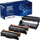 Compatible Toner Cartridge & Drum Unit Replacement for Brother TN660 TN-660 TN630 DR630 Work with HL-L2300D HL-L2360DW DCP-L2520DW MFC-L2700DW MFC-L2740DW Printer (Black, 3 Pack) (660-3bk)