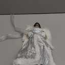 Angel Tree Topper with Lights and Remote Control, 12" Lighted Tree Toppers Christmas Decorations, Elegant and Durable, Perfect for Holiday Home Decor and Gifts, Black, WOKEISE