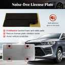 OLLEN Gloss Black Heavy Duty License Plate Frames, 2 Pack Aluminum Alloy Car Plate Holder Bracket, with Screw Caps, Rattle Proof Pads, Black