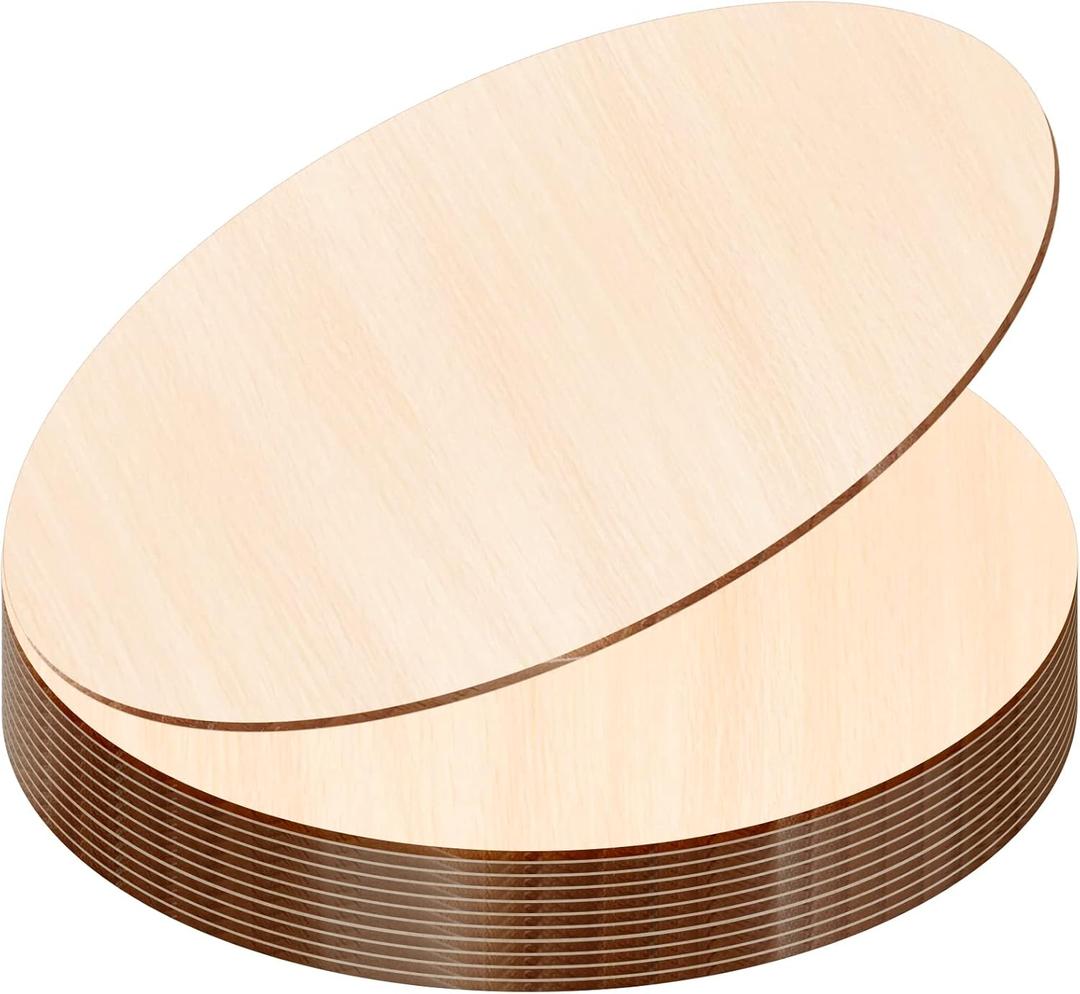 JOICEE 12PACK Wood Rounds for Crafts, 12 Inch Unfinished Wood Circles Discs for Door Hanger Sign Blank, Particle Board for Wreath Boards Crafts Painting and Christmas Halloween Decoration