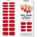 MOYOU LONDON Semi Cured Gel Nail Strips - 20 Pcs. Waterproof Gel Nail Wraps, Cures in Sunlight or UV/LED Lamp, Lasts Up to 2+ Weeks, Stretchable, Easy to Apply & Remove, Vegan & Cruelty-Free