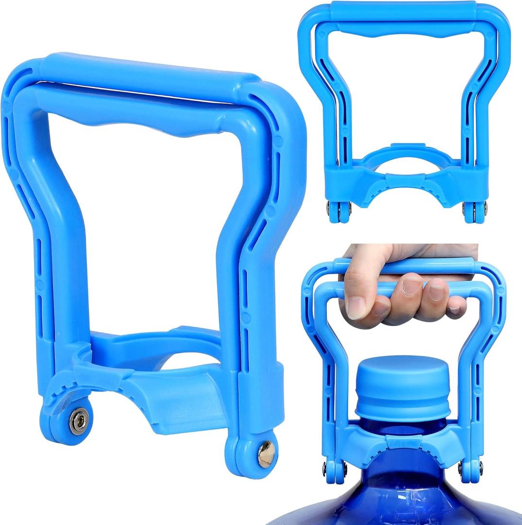 5 Gallon Water Bottle Handle (2-Pack)  Heavy-Duty Water Jug Holder for Easy Carrying, Dual-Mode Design (Single/Dual-Person Lift), Ergonomic Grip  Fits Standard 5-Gallon Jugs (Black, Blue)