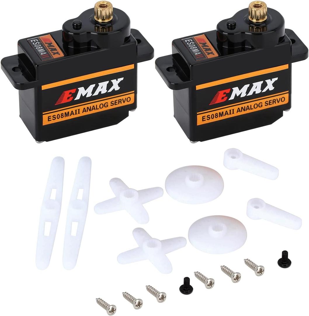 INJORA 2PCS Emax Servo ES08MAII 12g Analog RC Servo for AX24 1/24 RC Crawler Car SCX24 Upgrade Parts RC Car Boat Model